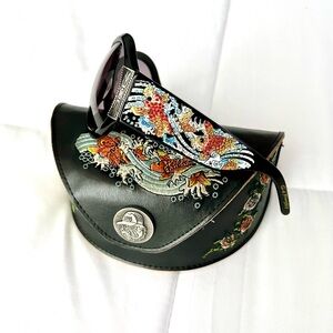 Ed Hardy Swarovski crystals Studded black Oversized Sunglasses